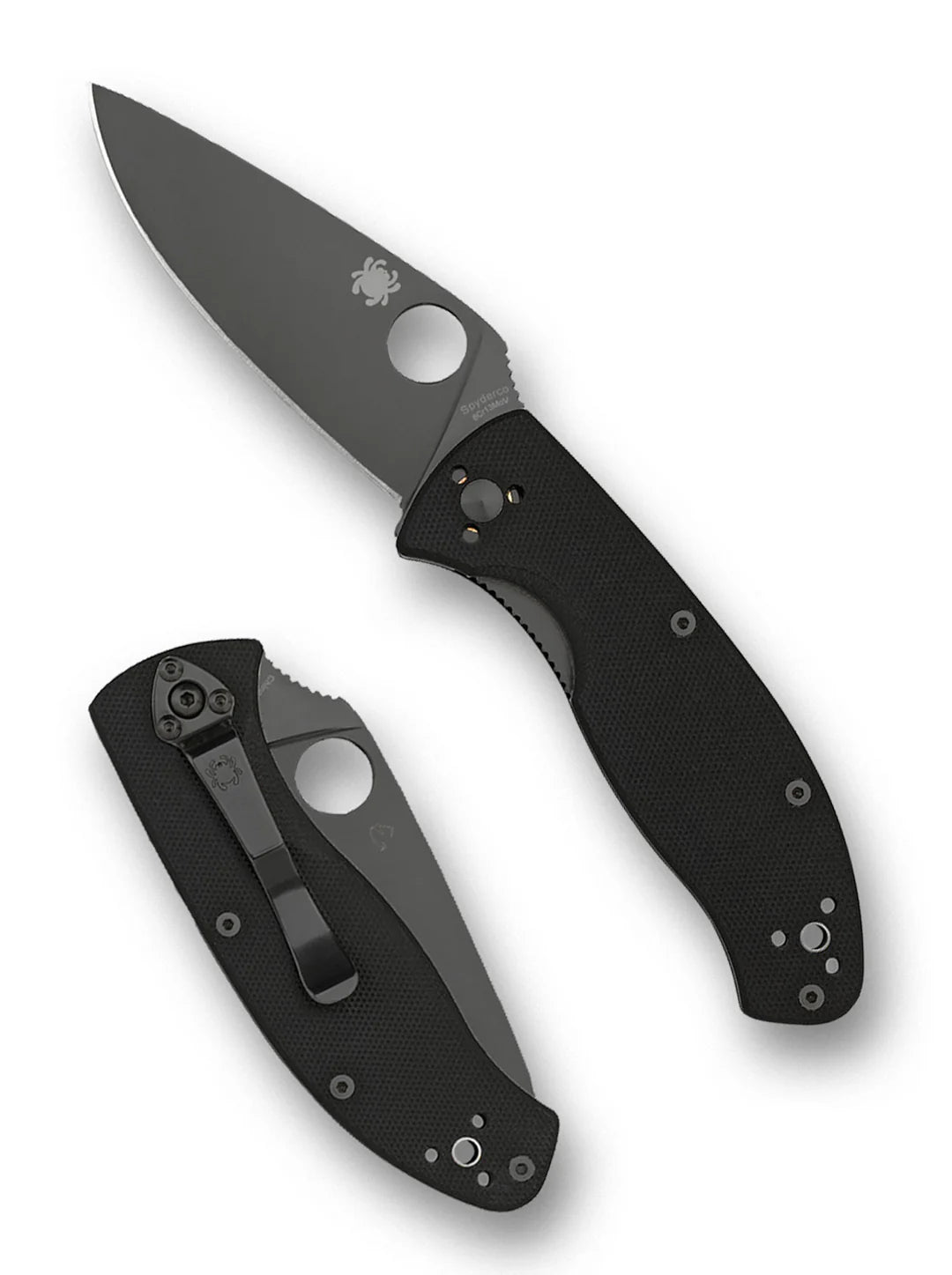 C122GBBKP Spyderco Tenacious Black G-10 W/Plainedge