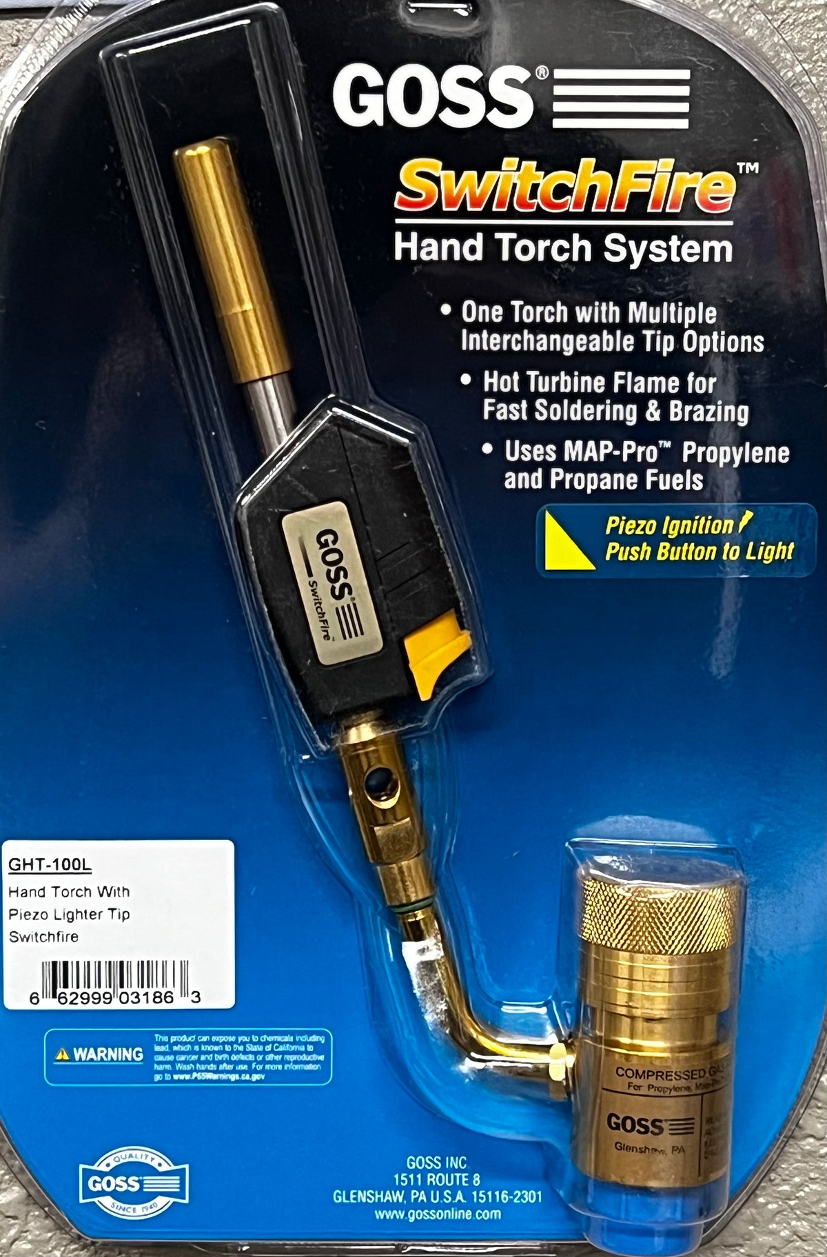 Goss Files GOSS GHT-100L HAND TORCH - Borit Manufacturing