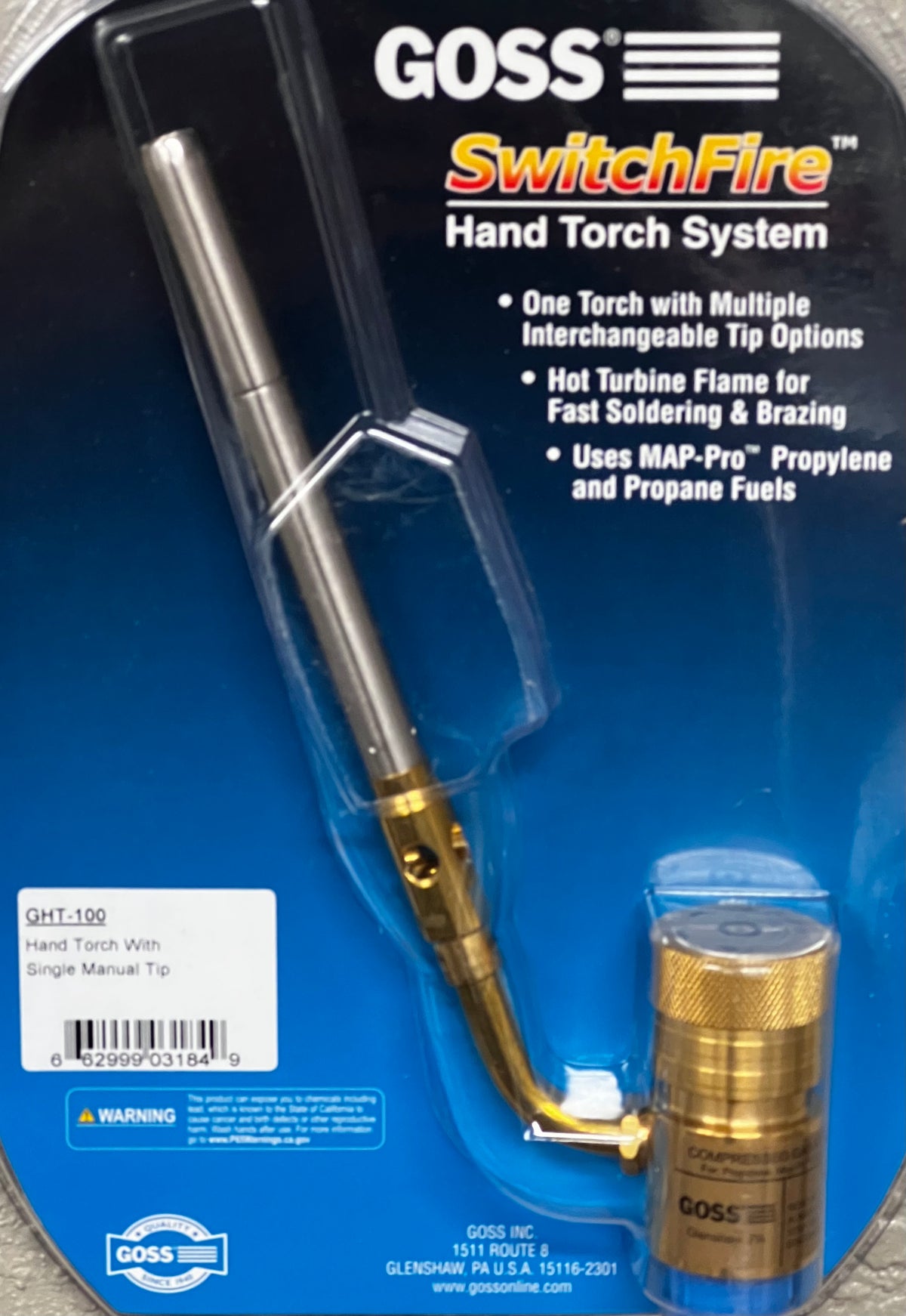 Goss Files GOSS GHT-100 HAND TORCH - Borit Manufacturing