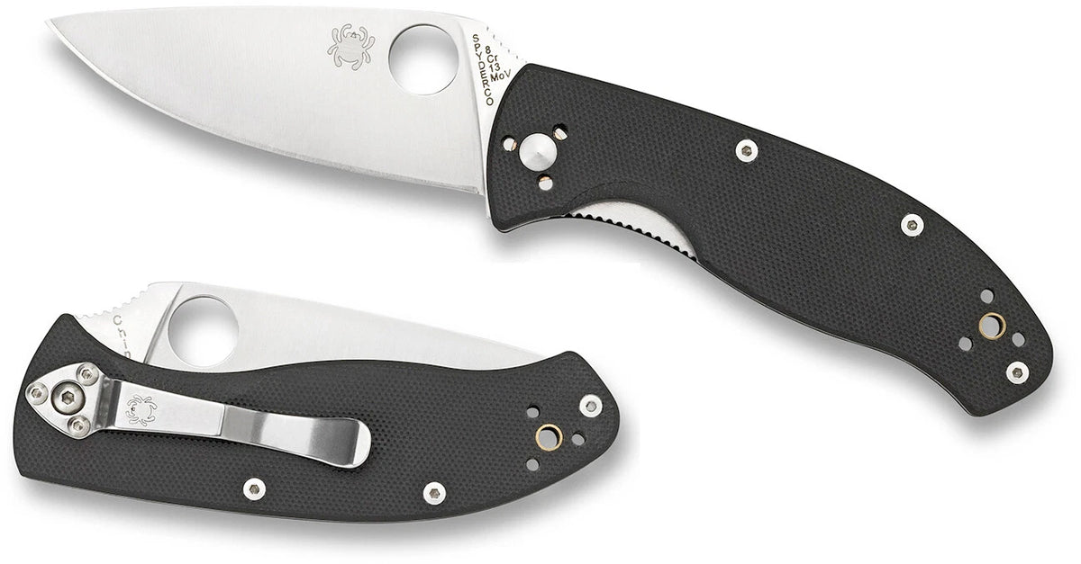 C122GP Spyderco Tenancious Black G-10 Plainedge